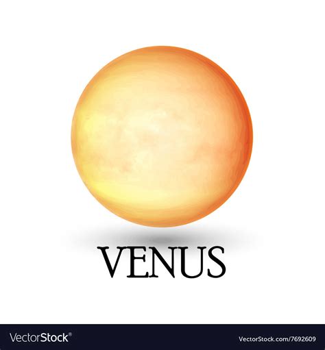 Planet Venus Isolated White Background Royalty Free Vector