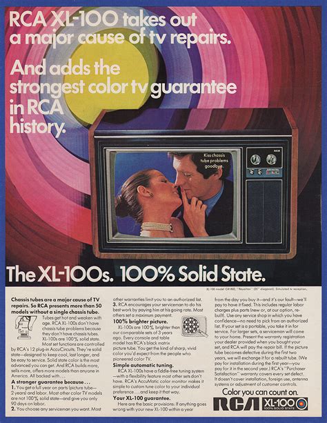 vintage 1972 rca xl 100 solid state television set tv print ad 1970 s ebay