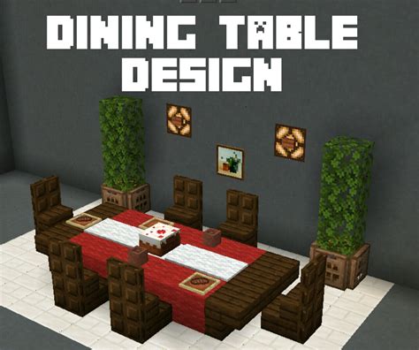 Minecraft Dining Table Designyou Can Follow Me On Instagram Wolfycrraftmc Rminecraft