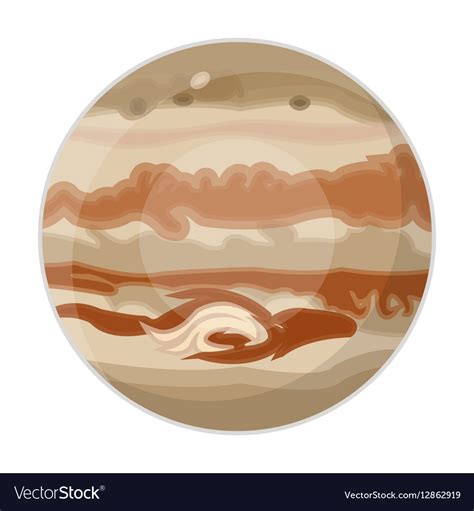 Jupiter Icon In Cartoon Style Isolated On White Vector Image
