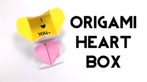Pop Up Origami Heart Box With Hidden Message Diy Valentines Paper