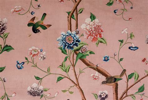 Pink Chinoiserie Tree Inspried Wallpaper Mural