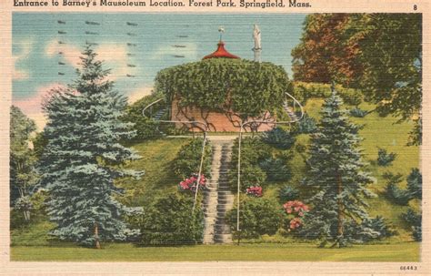 Vintage Postcard 1945 Entrance To Barneys Mausoleum Forest Park