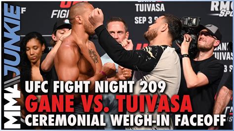 ciryl gane vs tai tuivasa final faceoff ufc fight night 209 youtube