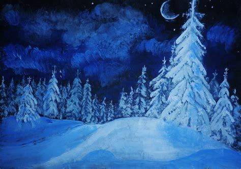 45 Snowy Winter Night Scenes Wallpapers Wallpapersafari