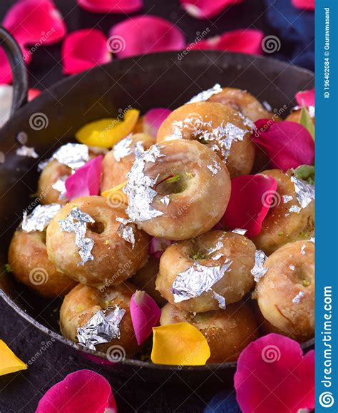 Balushahi Royal Indian Donuts For Holi Stock Photo Image Of Foil
