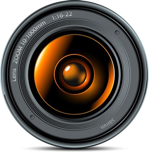 Camera Lens Icon Closeup Realistic Sketch Modern Design Free Vector In