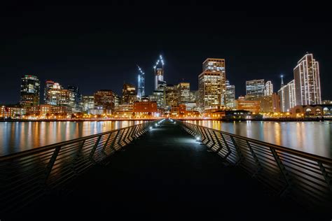 Illuminated Cityscape at Night · Free Stock Photo