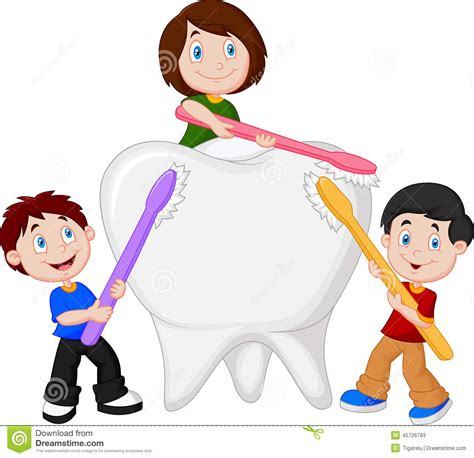War dein kind da eher früh oder spät dran? Kinder, Die Weißen Zahn Putzen Vektor Abbildung - Bild ...