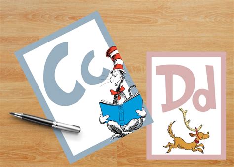 Dr Seuss Alphabet Posters Learn Your Abcs Alphabet Etsy