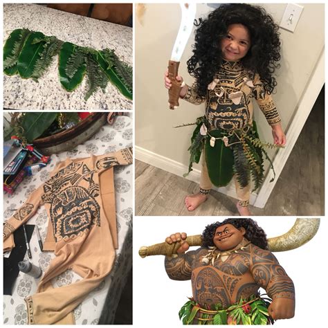 Create your own moana te fiti costume for halloween ❦ for kids & adults » find images, accessories & a tutorial for your sweet & scary diy costume! Diy Maui from Moana costume #halloween #homemade #moana in 2019 | Moana themed party, Halloween ...