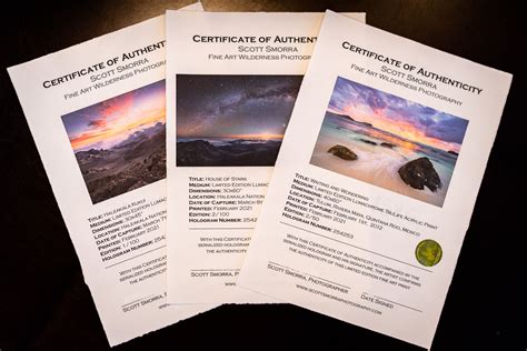 Certificates Of Authenticity For Fine Art Photography Scott Smorra