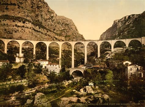 Filegourdon Bridge Over Gorges De Loup Grasse France Ca 1895