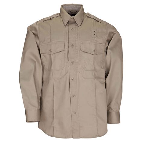 The shirts feature two narrow pockets on the left sleeve. 5.11 Tactical Men's Long Sleeve PDU Shirt