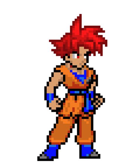 Goku Ssj God Pixel Art Hd Png Download Vhv