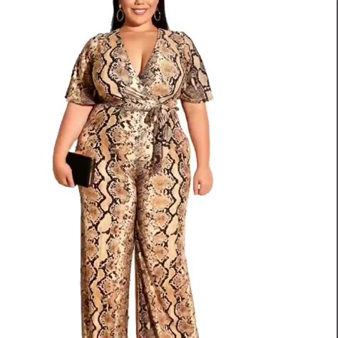Sexy Net Bodycon High Fashion Womens Clothing Jumpsuit Plus Size For