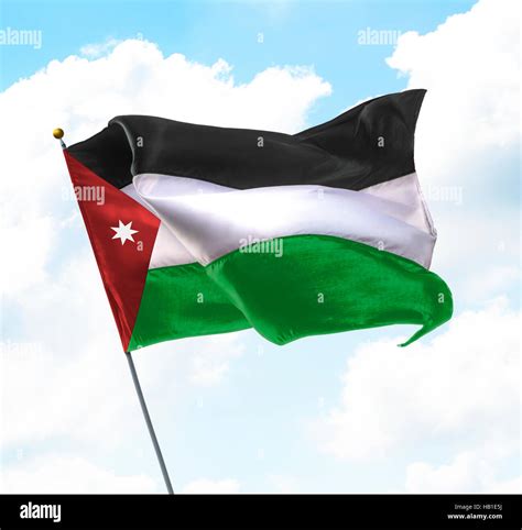 Jordanian National Flag Amman Jordan Hi Res Stock Photography And