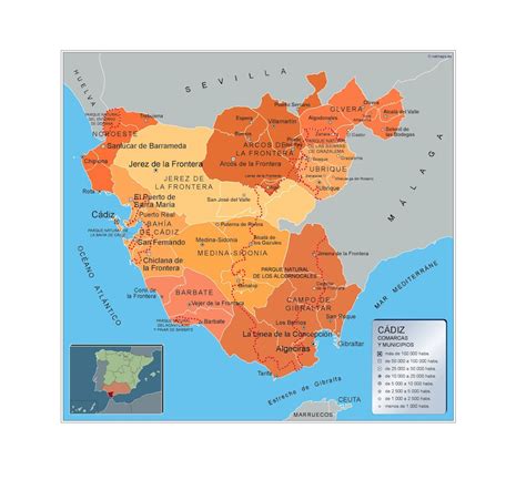 Mapas Cádiz Mapas Murales De España Y El Mundo