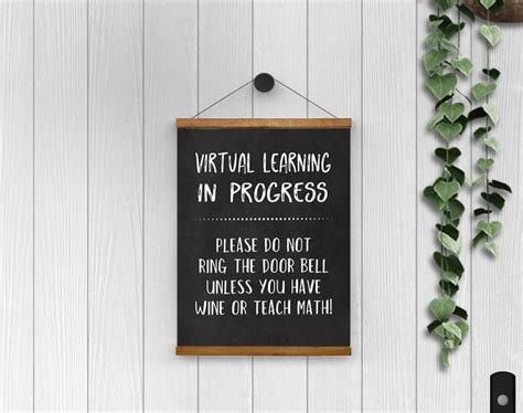 Instant Download Virtual Learning Funny Door Sign Door Etsy In 2020
