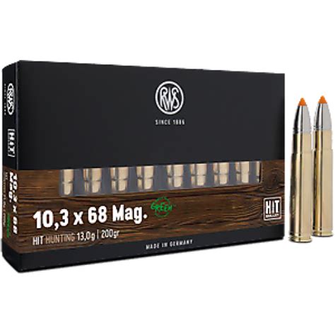 ⊶ Rws Hit Rifle Cartridges Cal 103x68 Mag 13g200gr ≫ Best Prices