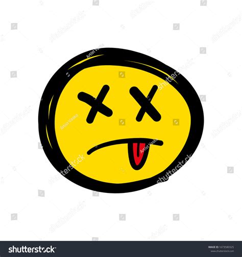 Dead Face Emoji Isolated On White Stock Vector Royalty Free