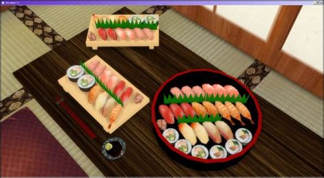 Sushi Noodles Cakes Soup Chocolate At Lolineko Sims4 Sims 4