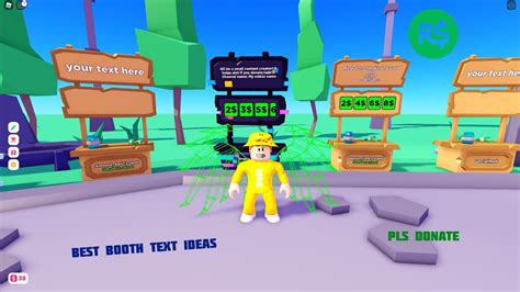 best booth text ideas in pls donate roblox youtube