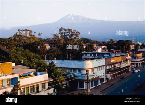 Moshi Town And Kilimanjaro Stock Photo Alamy