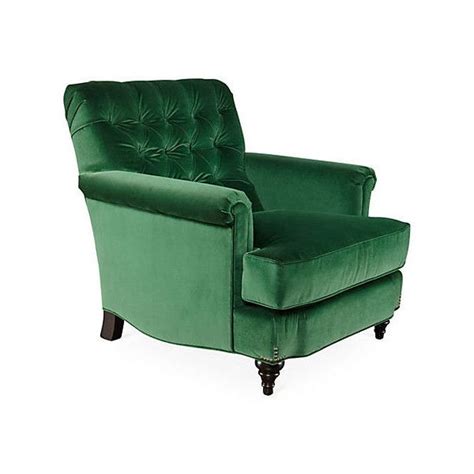 Acton Tufted Chair Emerald Green Velvet Club Chairs 1499 Liked On