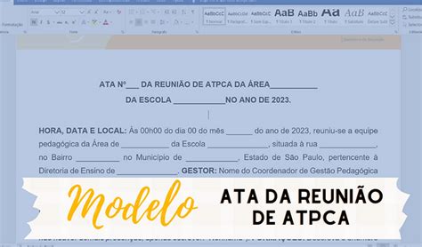 Aprender Sobre 51 Imagem Modelo De Ata Pedagogica Br Thptnganamst Edu Vn