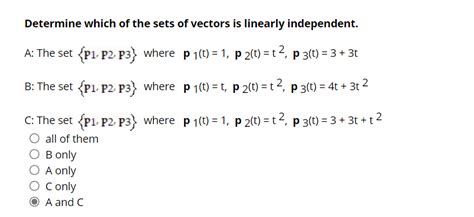Solved Determine Which Of The Sets Of Vectors Is Linearly