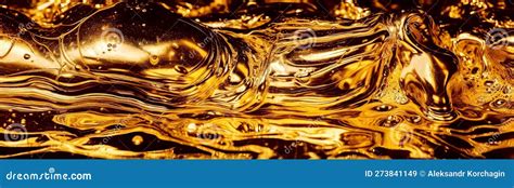 Golden Background With Texture Of Molten Liquid Shiny Metal Generative