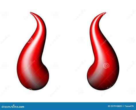 realistic red and black halloween devil horns satan demon accessories stock illustration