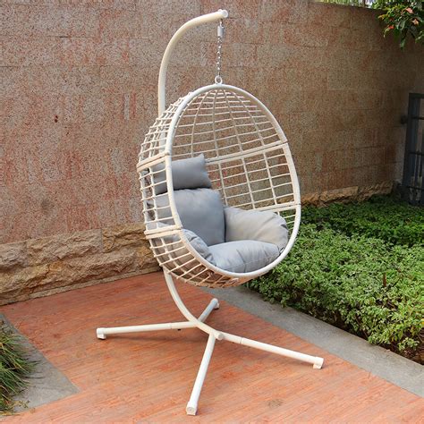 Hot sell outdoor balcony swing outdoor chair patio rattan hanging egg chair hammock swing chair with stand and cushion. Abble Outdoor Wicker Hanging Basket Swing Chair with ...