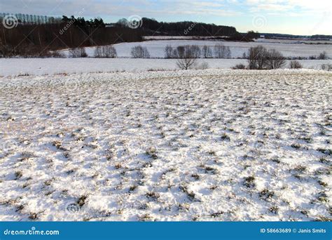 Snowy Field Stock Image Image Of Fresh Frost Countryside 58663689