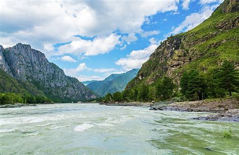 The Great Mountain River Katun Russia Siberia Altai Mountains By