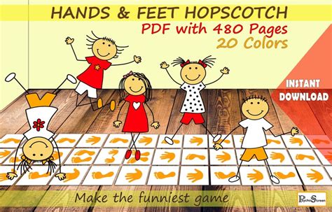 Hopscotch Game With Hands And Feet Printable Sensory Path Etsy