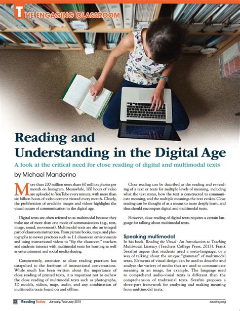 Reading And Understanding In The Digital Age A Look At The Critical
