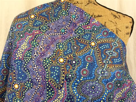 Australian Fabric Aboriginal Fabric Aboriginal Art Ethnic Fabric