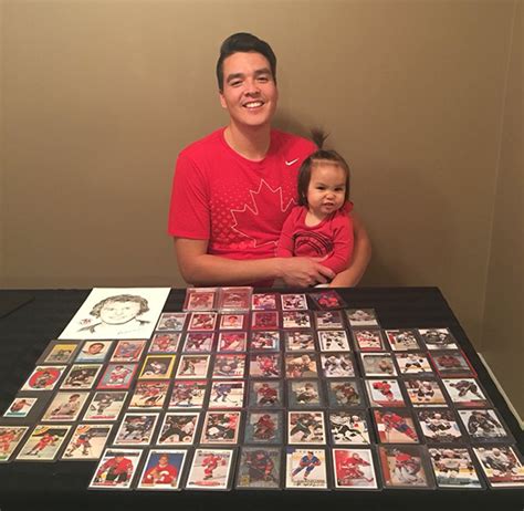 Naim Cardinal And His Rookie Card Collection Of Indigenous Hockey Players
