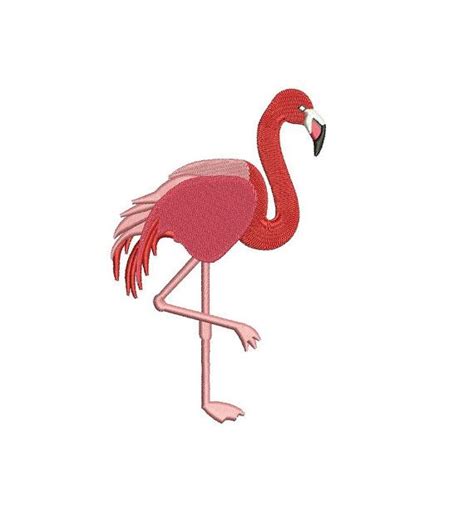 Flamingo Filled Digitized Machine Embroidery Design Pattern Etsy