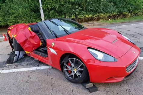 Pricey Prang As £100000 Ferrari California Badly Damaged By Gutted