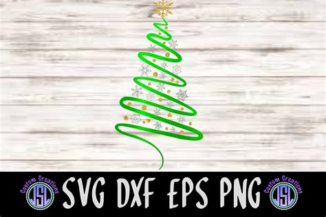 Swirl Christmas Tree Svg Dxf Eps Png Cut File 380083