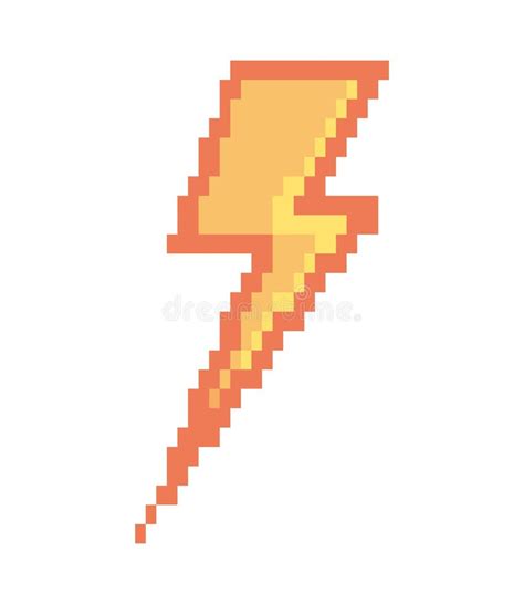 Lightning Pixel Art Stock Illustration Illustration Of Icon 255459989