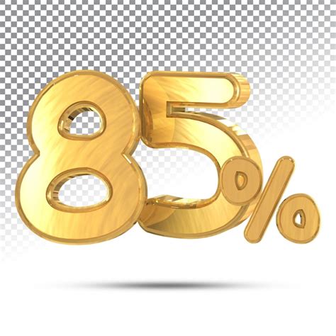 Premium Psd A Gold Number 85 Percent With A Percent Symbol
