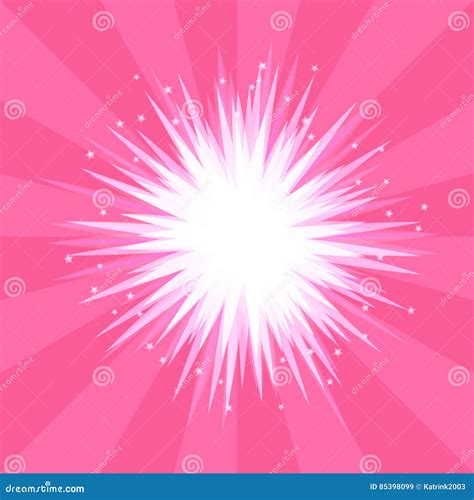 Abstract Background Pink Explosion Of A Star With Rays Stock Vector