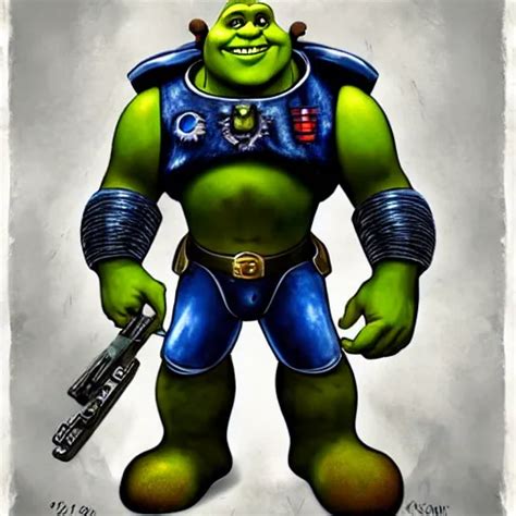 Krea Shrek As Space Marine Captain Concept Art