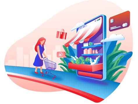 Online shop concept Illustration by DewApples for Tistio on Dribbble