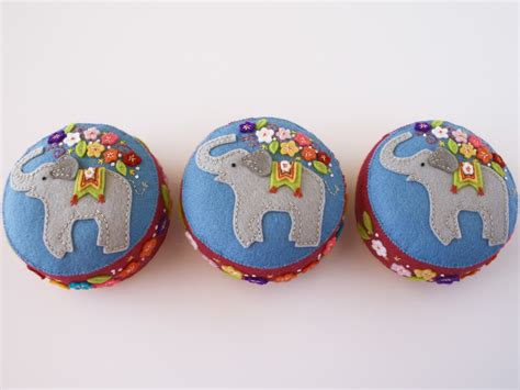 Fabric And Ink And Everyday Life Finished Elephant Pincushions