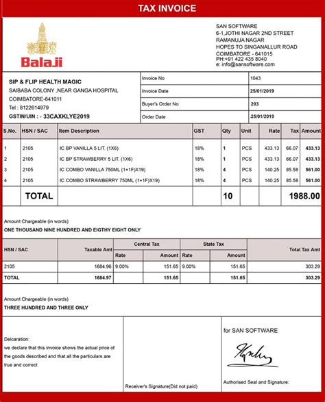 Real Gst Invoices India Grocery Store Images Invoice Template Ideas